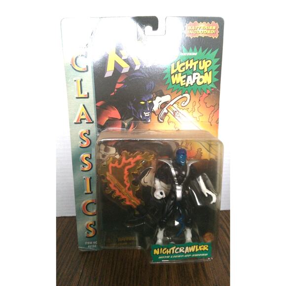 Vintage 1996 Toy Biz Classics Black & Silver Nightcrawler 5" Light Figure X-Men - Picture 1 of 3